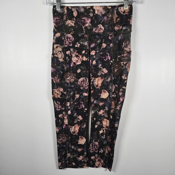 Lululemon Fast and Free Cropped Nulux Leggings High Rise in Peony Multi Size 4 - Picture 1 of 12